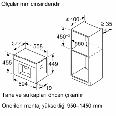 Siemens CT718L1B0 Ankastre Tam Otomatik Kahve Makinesi