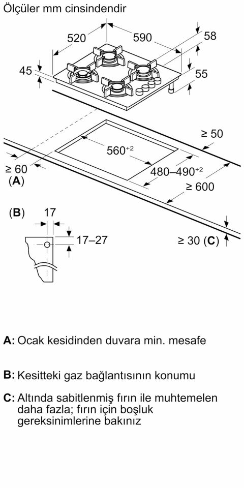 Siemens EO6C2PP30O Ankastre Ocak