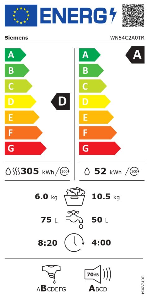 Siemens WN54C2A0TR Kurutmalı Çamaşır Makinesi