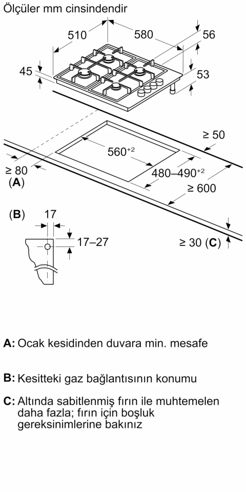 Siemens EB6C6PK80O Ankastre Ocak