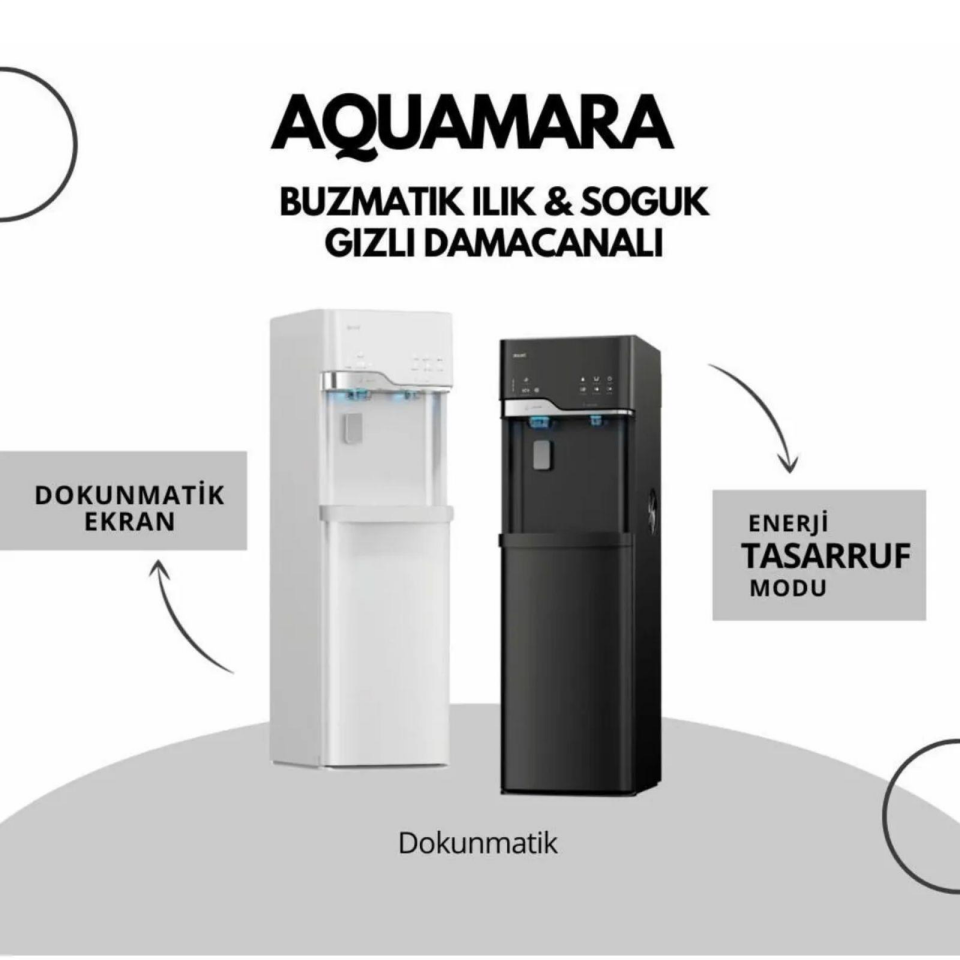 Aquamara Beyaz Buz Makineli Su Sebili